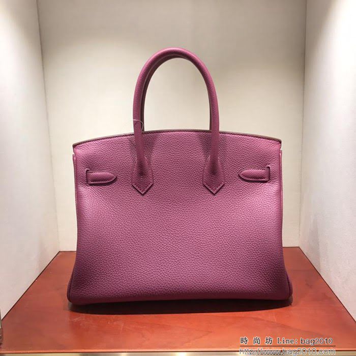 HERMES愛馬仕 鉑金包 Birkin 30cm Togo L3 Rose Pourpre 粉紫色 金扣 頂級工藝 純純手縫蠟線 時尚手提包 時尚手提包  Ama1203